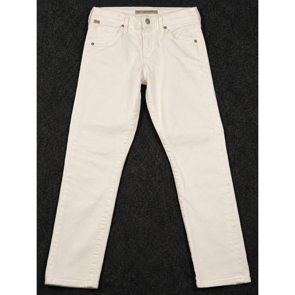 Citizens of Humanity Elson Straight Leg Jeans Womens 25 White Mid Rise Stretch